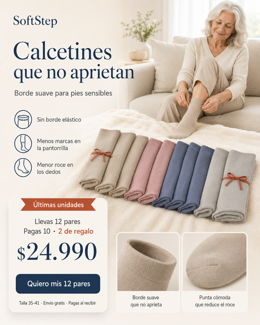 SoftStep™ Calcetines de confort tipo diabético (10 pares+ 2 pares de Regalo 🎁)